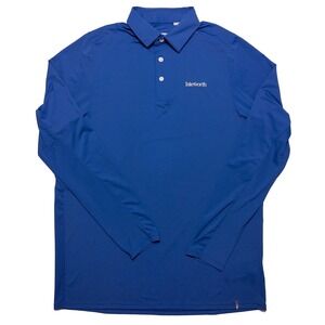 KJUS Isleworth CC Long Sleeve Performance Polo Shirt Blue Large L